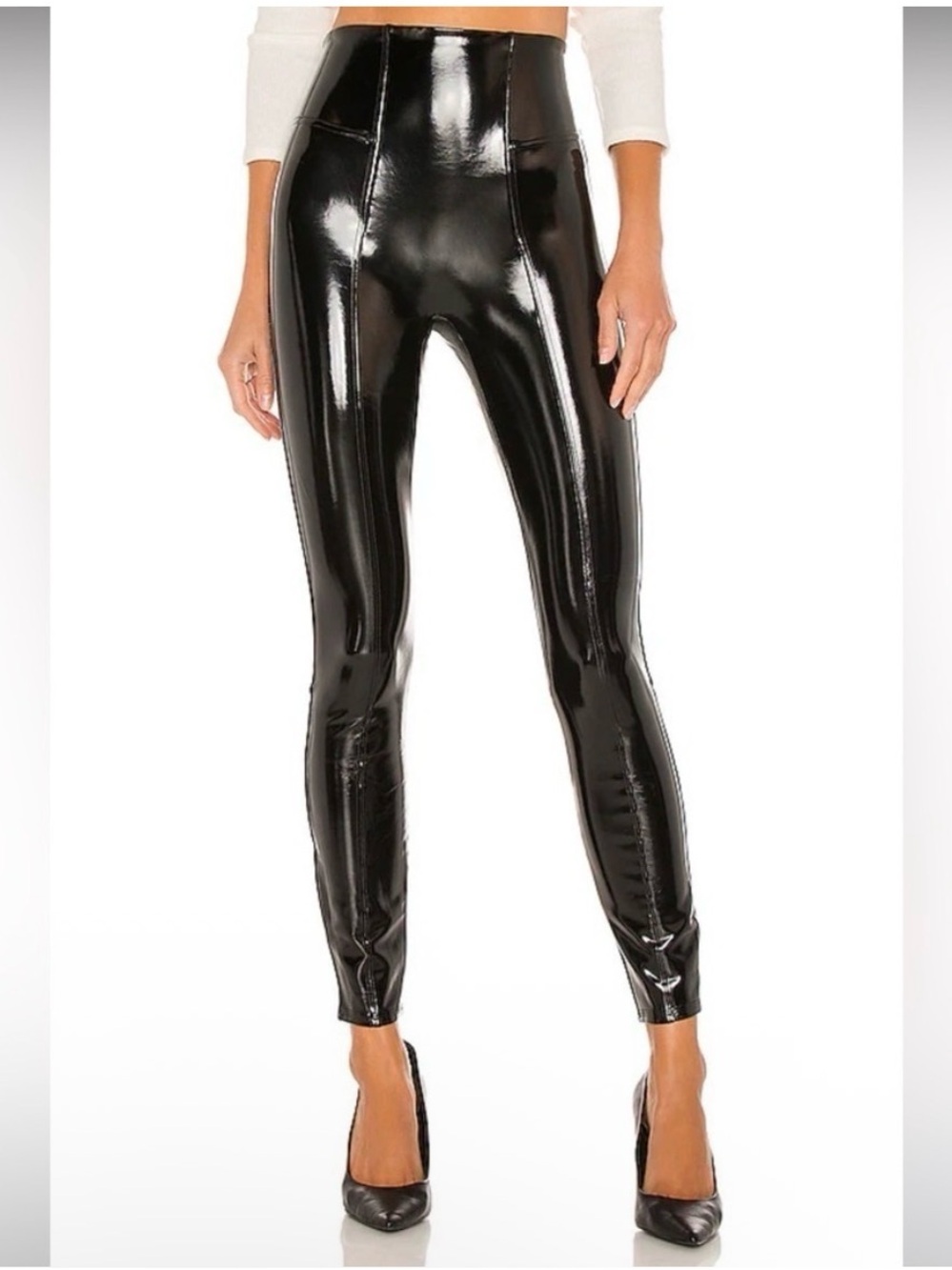 Spanx Black High-Shine Faux Leather Leggings